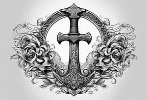 Valhalla gates sword  axe tattoo idea