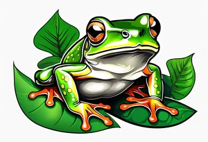 Tree frog clover tattoo idea