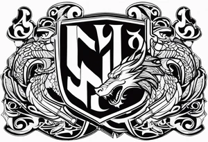 Valhalla dragon sword shield tattoo idea