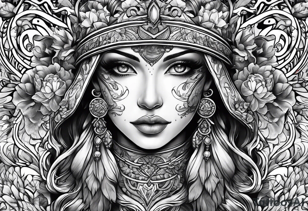 Symbolic italian characters tattoo idea