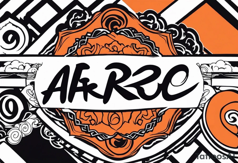 naruto headband with the letters AR in the middle tattoo idea