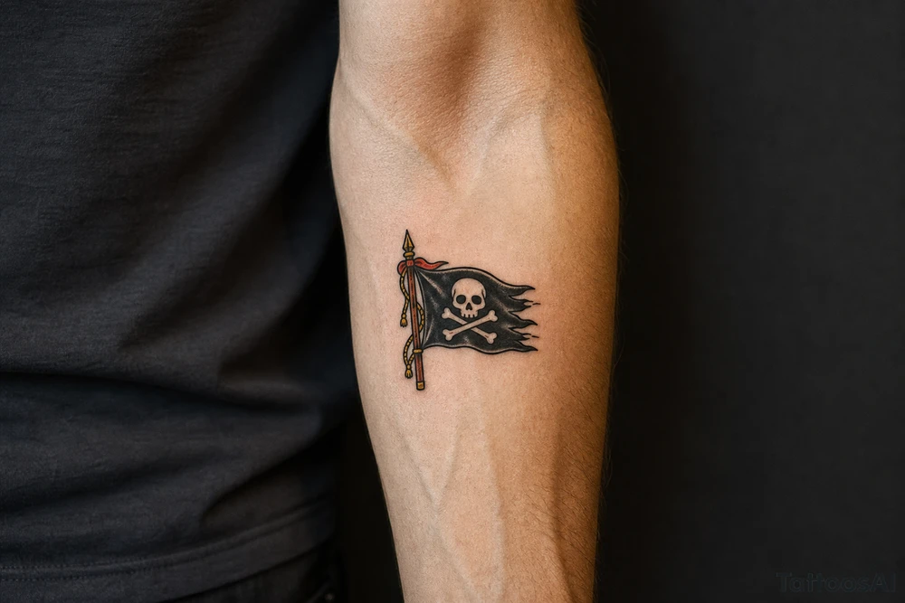 jolly roger flag tattoo idea
