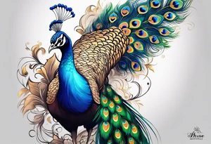 Peacock tattoo idea