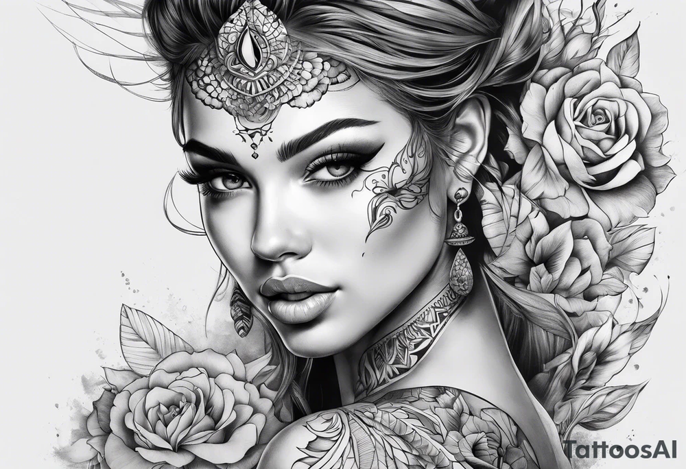 tecnica que parece feito com pincel tattoo idea