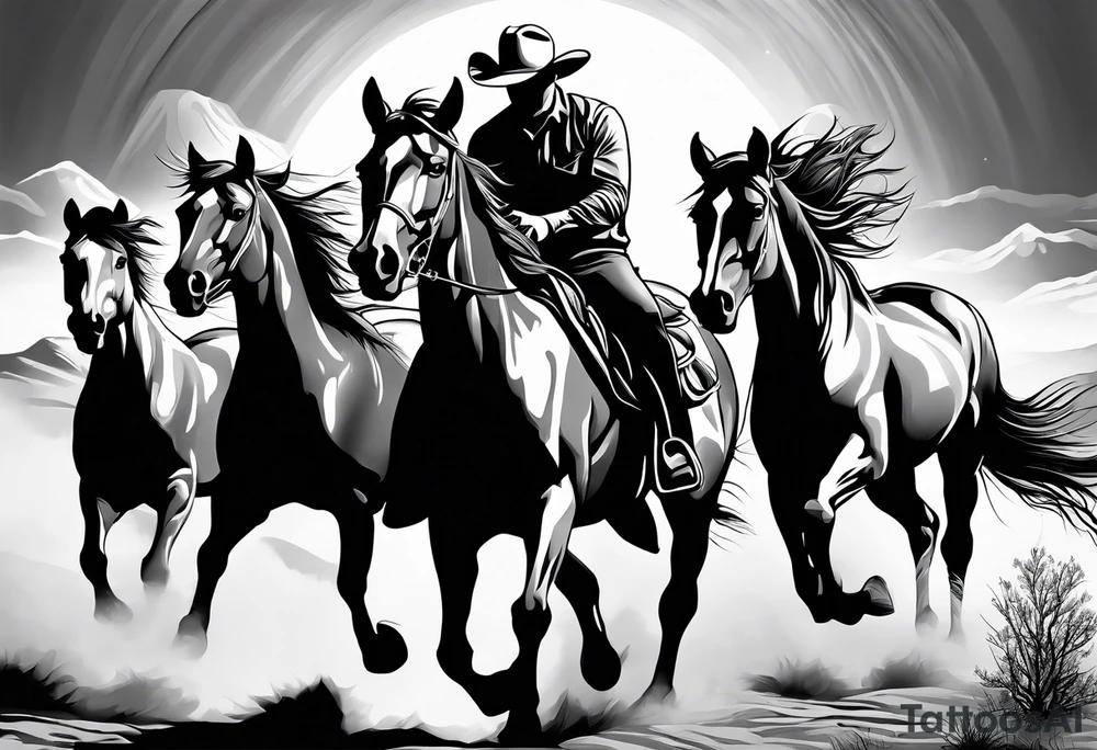western, horses tattoo idea