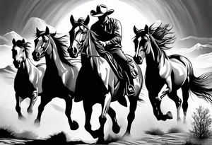 western, horses tattoo idea