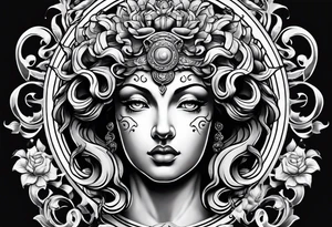 Medusa statue tattoo idea