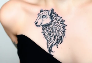 A sheep as wolf  mystical creature tattoo idea