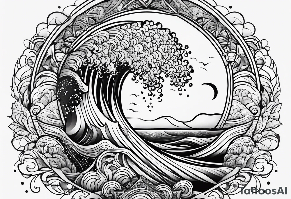 "come what may" in waves tattoo idea