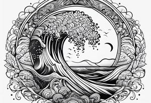"come what may" in waves tattoo idea