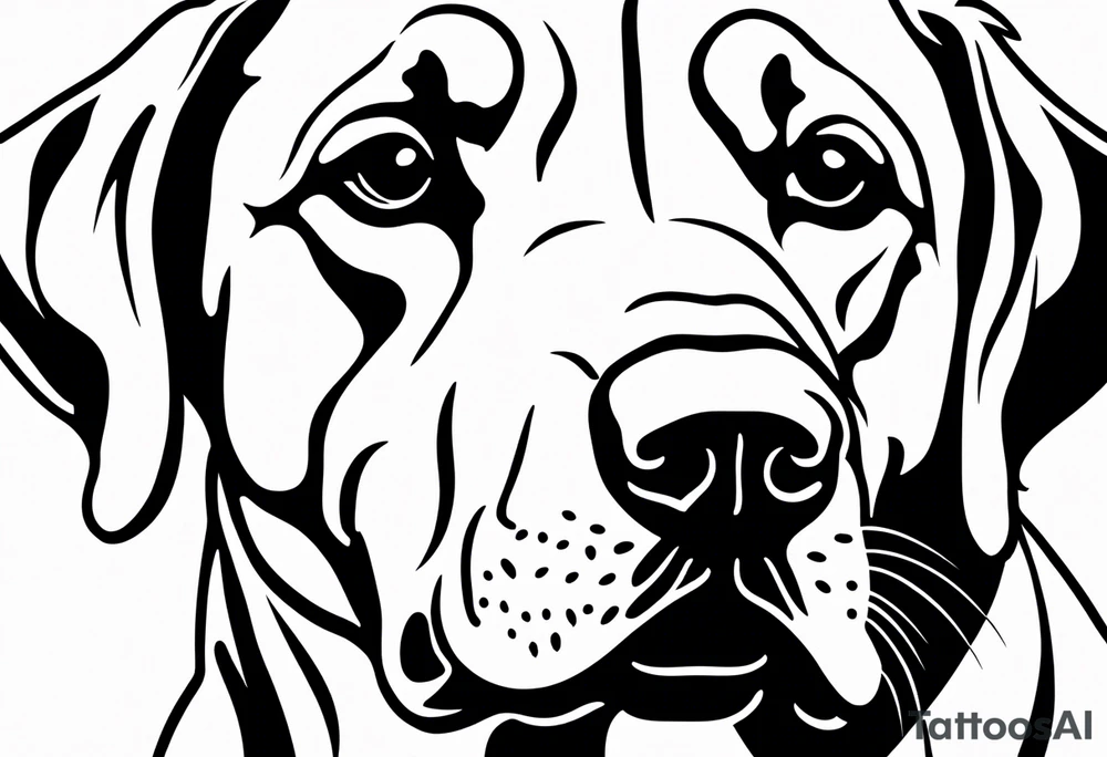 One happy looking yellow labrador retriever tattoo idea One happy looking yellow labrador retriever tattoo idea