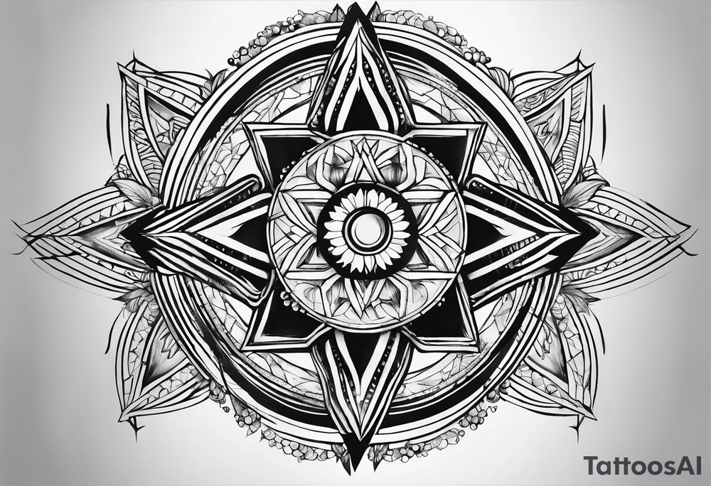 Pagan style tattoo circles triangles tattoo idea