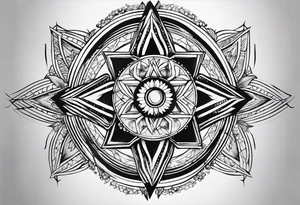 Pagan style tattoo circles triangles tattoo idea
