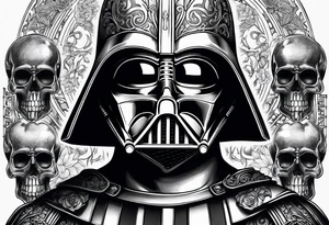 Darth Vader in Roman style with skulls tattoo idea