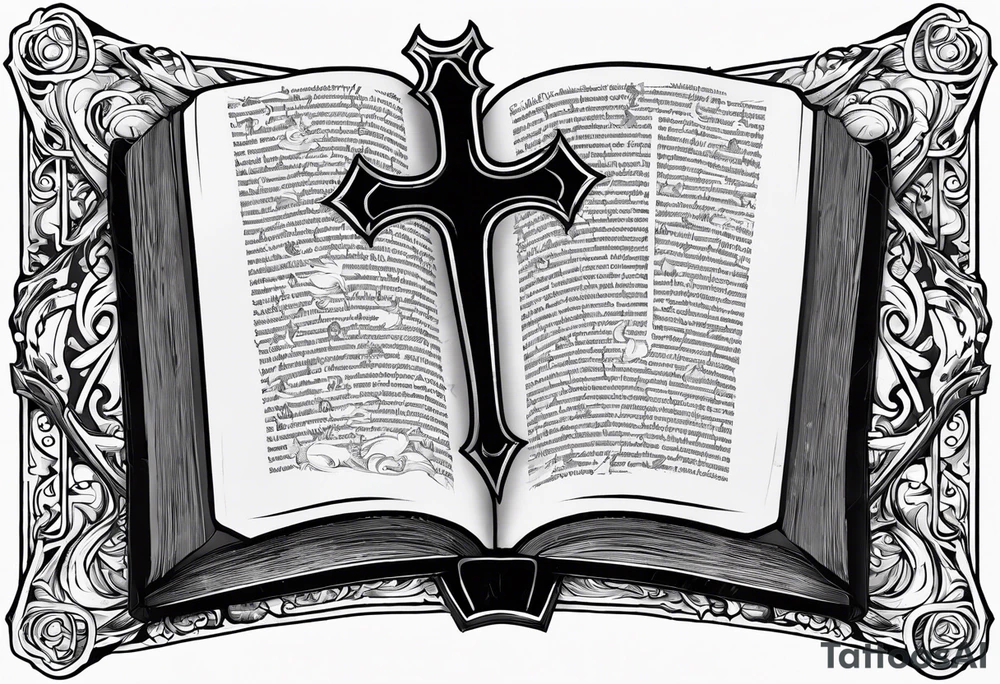The symbol of Matthias a open Bible and a battle Axe tattoo idea