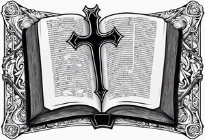The symbol of Matthias a open Bible and a battle Axe tattoo idea