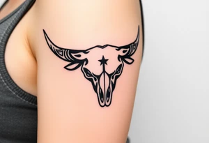 Longhorn skull Texas flag tattoo idea