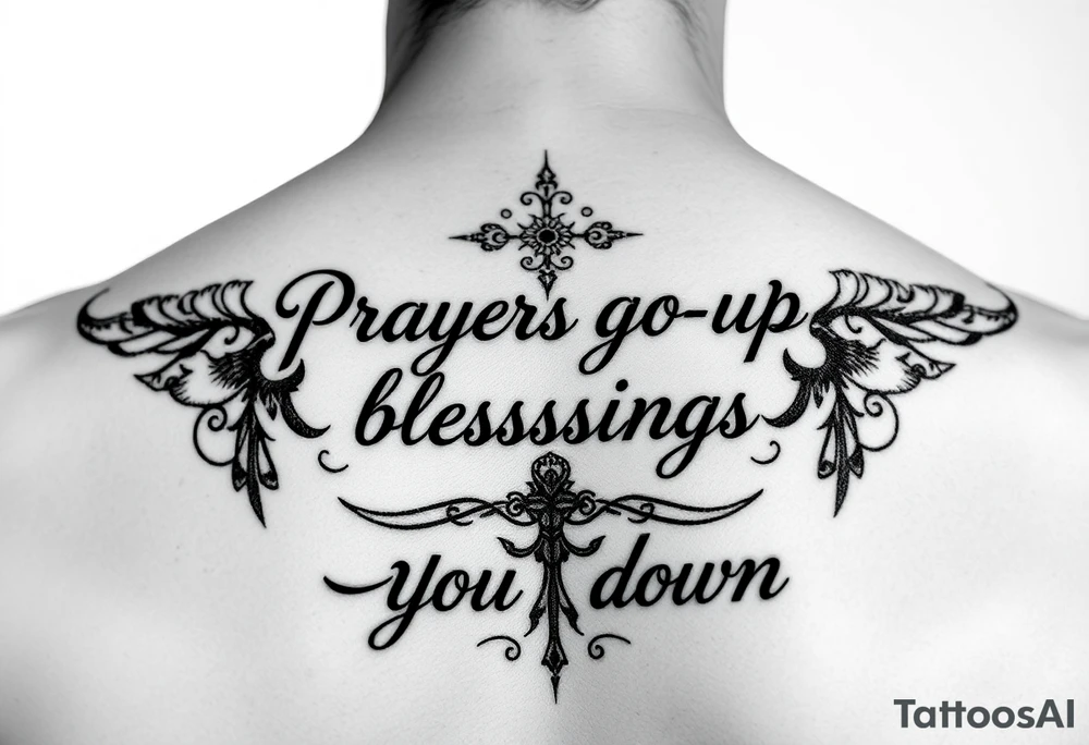 Prayers go up blessings come down tattoo idea