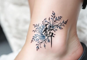 japanese chracters 幸せ 美しい 風 (Kaze) – Wind
Color: Light blue and white, representing movement, freedom, and the natural flow of air. tattoo idea
