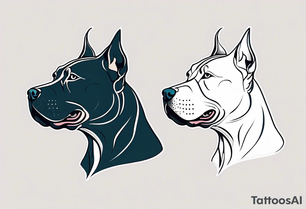 white pitbull pointed years pretty tattoo idea