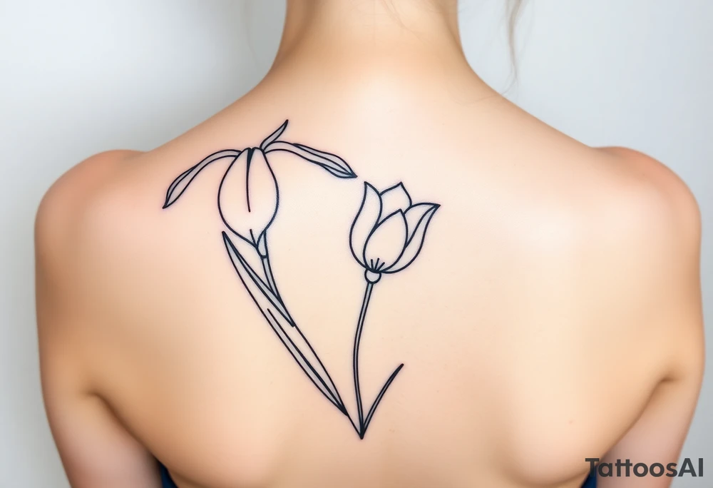 Iris and tulip tattoo idea