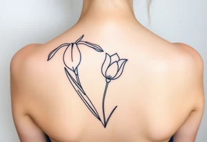 Iris and tulip tattoo idea