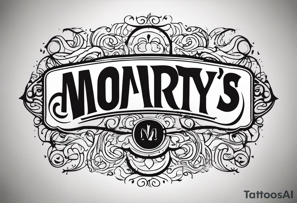 Tattoo logo with curly text saying “Marty S” tattoo idea