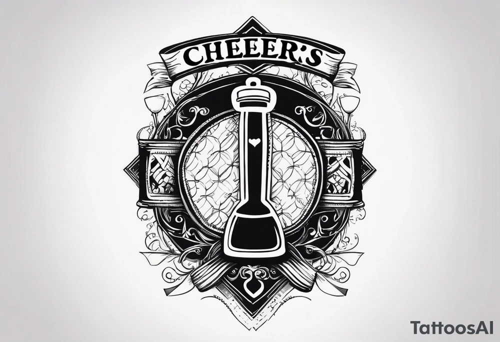 Cheers Mate text, armband +Cancer Ribbon tattoo idea