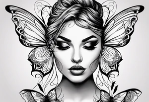Sexy tattooed women butterfly svg tattoo idea