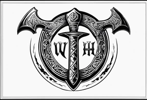 Valhalla viking shield axe sword warrior tattoo idea