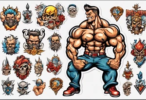 SHIP8 INC. as bodybuilder flexing tattoo idea