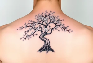 Bonsai weeping cherry blossom tree of life tattoo idea