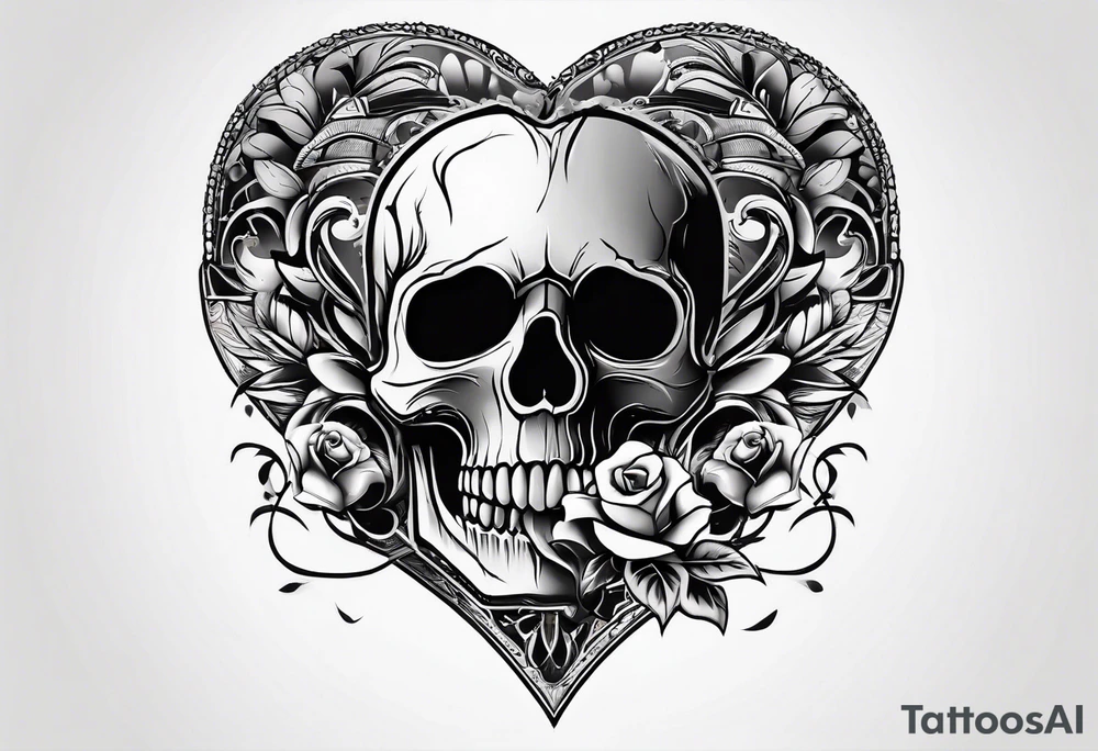 Solid thick lines.
Broken heart with skull.
Respect, honesty tattoo idea