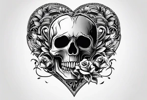 Solid thick lines.
Broken heart with skull.
Respect, honesty tattoo idea