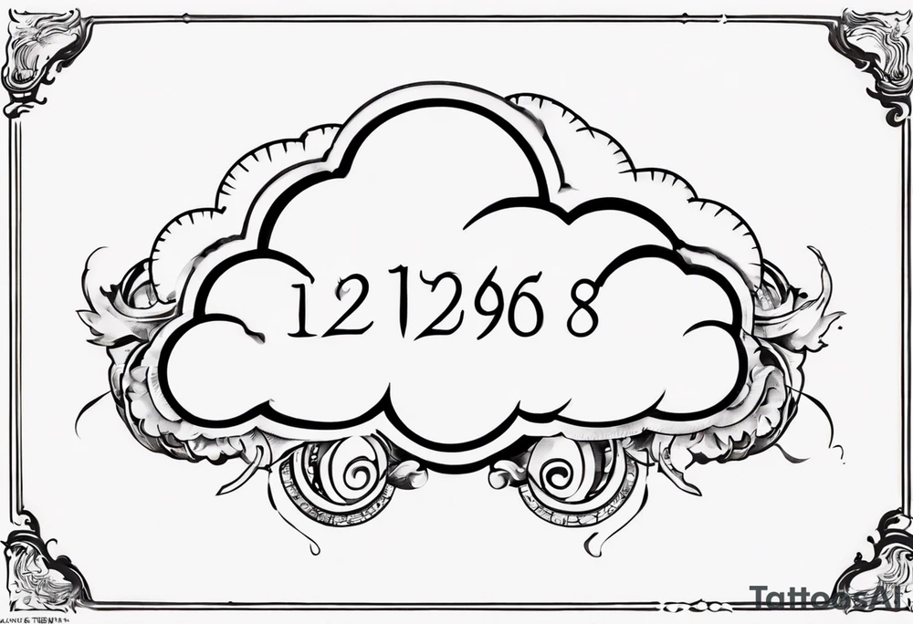 a cloud with the date 12.08.05 tattoo idea