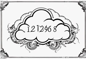 a cloud with the date 12.08.05 tattoo idea