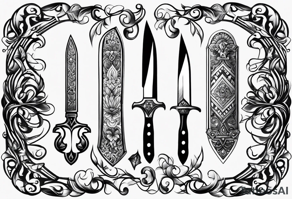 Knife, minimalistic tattoo idea