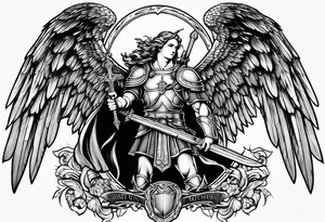 image of st michael the archangel with sword and shieldtattoo tattoo idea