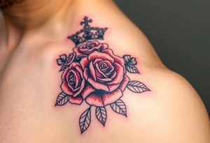 Roses with crown and 1982 tattoo idea
