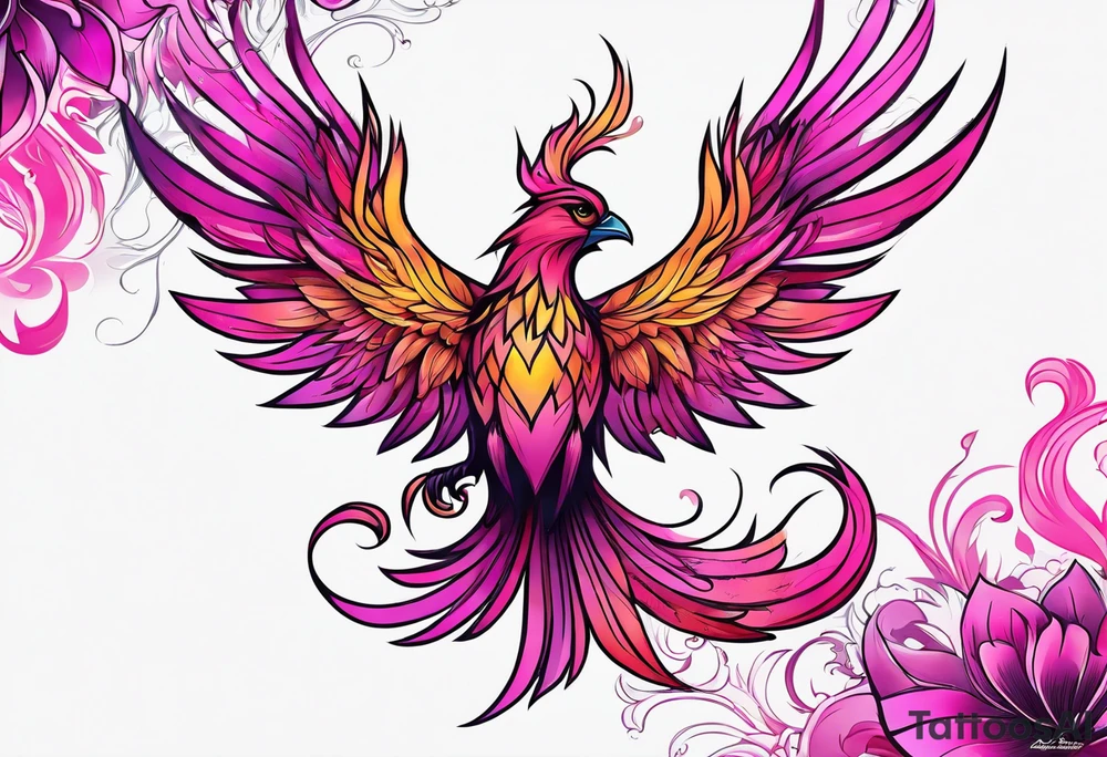 Phoenix pink tattoo idea