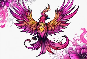 Phoenix pink tattoo idea