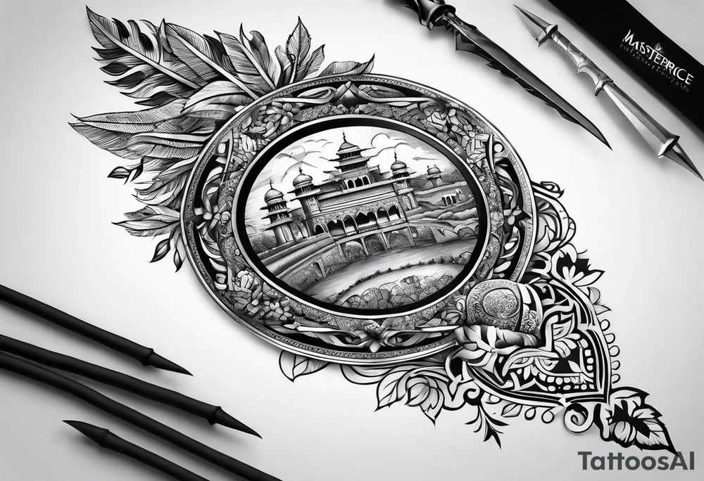 punjab map tattoo design with sword tattoo idea