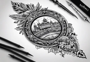 punjab map tattoo design with sword tattoo idea
