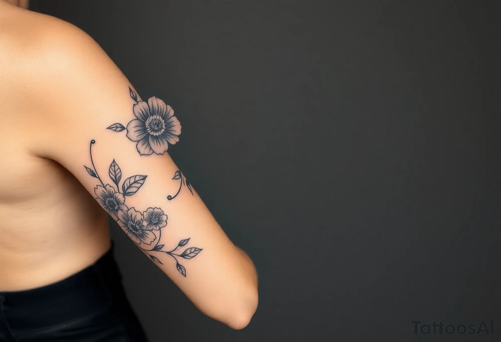 Tribal flowers somoan tattoo idea