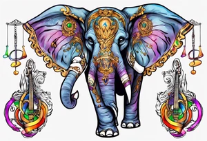 Libra, Massachusetts, elephant, pride colors, music tattoo idea