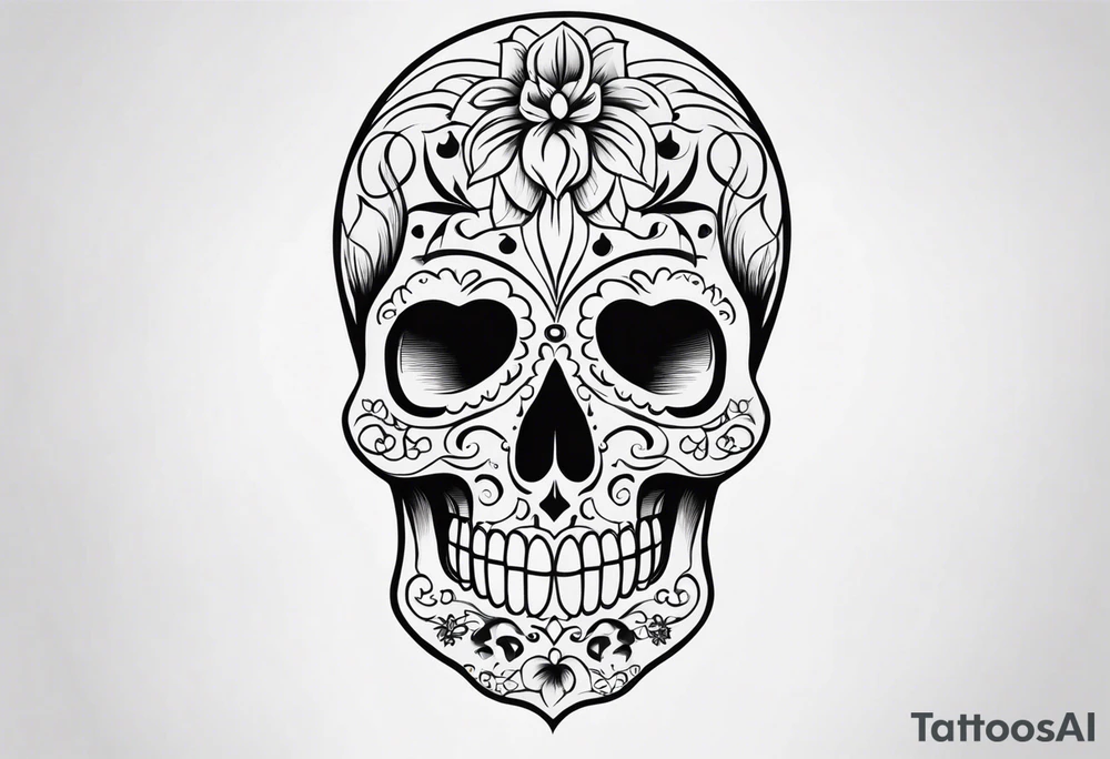Day of dead skull with smoke around it tattoo idea