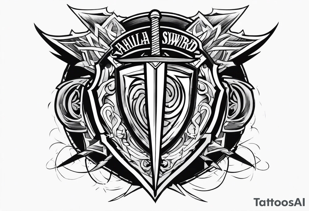 Valhalla sword shield lightning tattoo idea