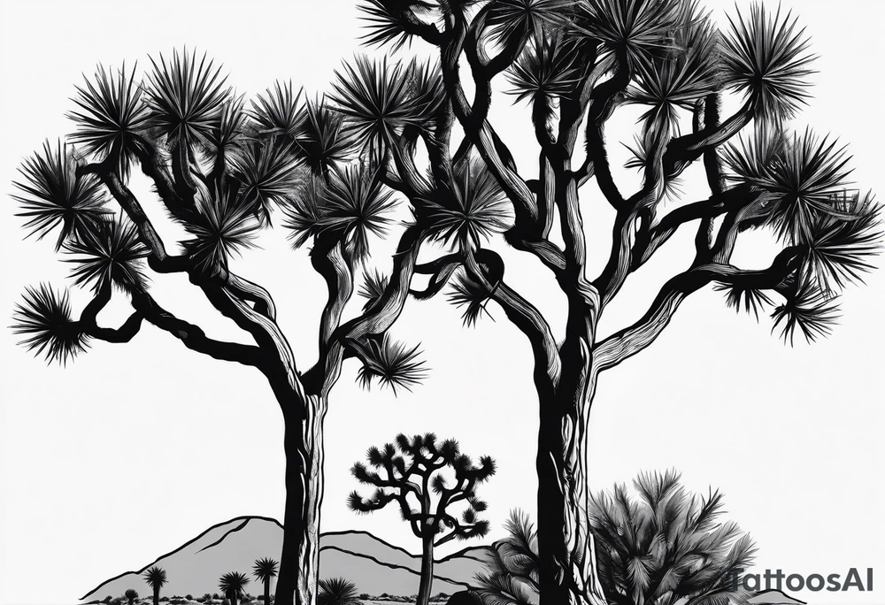 Tall Joshua trees tattoo idea