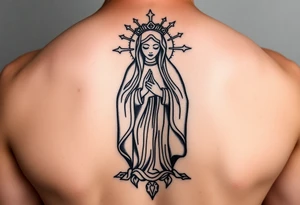 Religious Chicano Virgin Mary tattoo idea