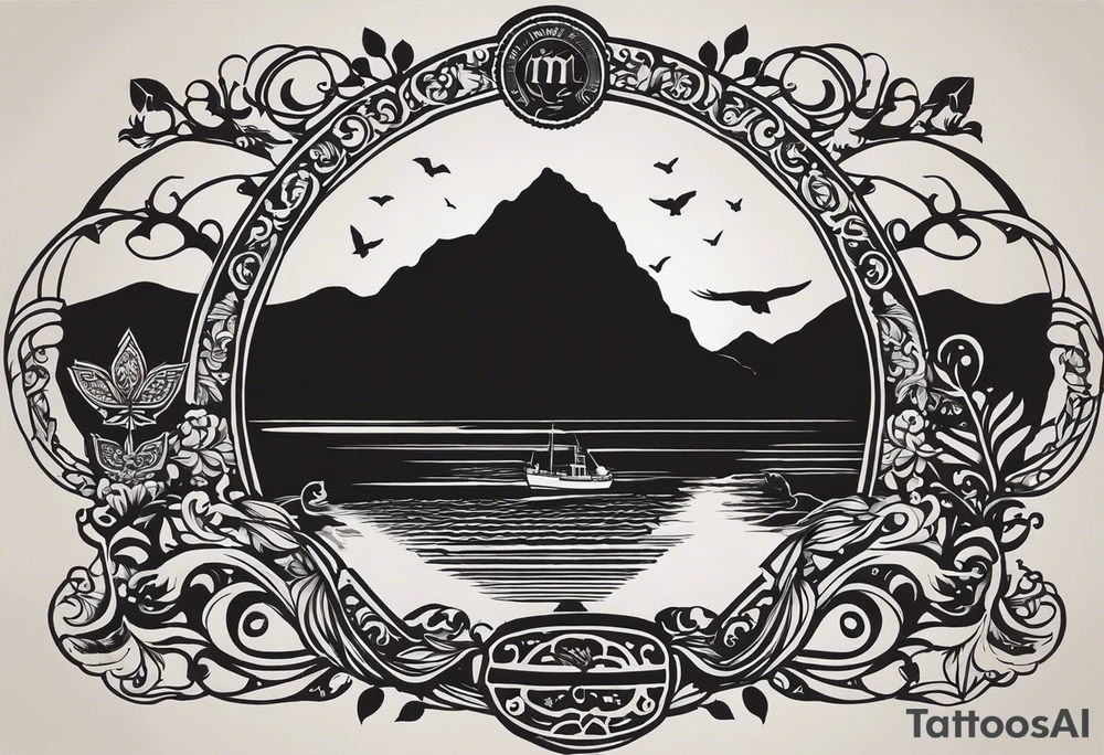 I would like a tattoo designed which has a nod towards my heritage which is being born in a coal mining village in Grimethorpe, South Yorkshire. Maybe something with a mining lamp, piece of coal or mining lamp. Also possibly something linked to man united, bit of a Mauri piece in there to remember my New Zealand trip and something to link to my two children Mia (born 26th November 2014) and Oscar (born 17th August 2017) tattoo idea
